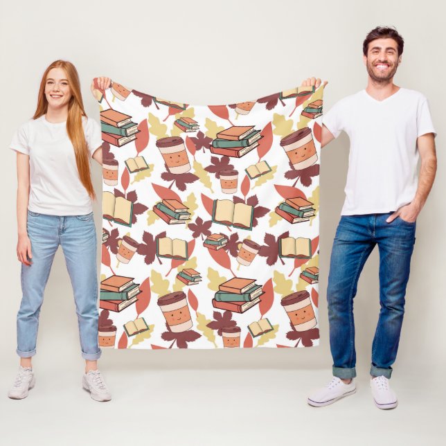 Cozy Kawaii Fall Vibes Fleece Blanket (In Situ)