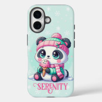 Cozy Kawaii Panda with Ice Cream Cone Winter