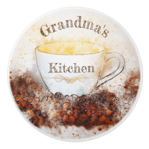 Cozy kitchen coffee ceramic knob