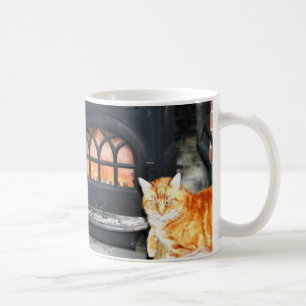 Cozy Kitty By Fire Mug