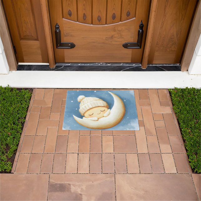 Cozy Knit Nap Cresent Moon Doormat (Outdoor)