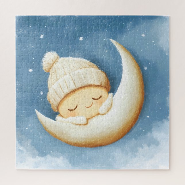Cozy Knit Nap Cresent Moon Jigsaw Puzzle (Vertical)
