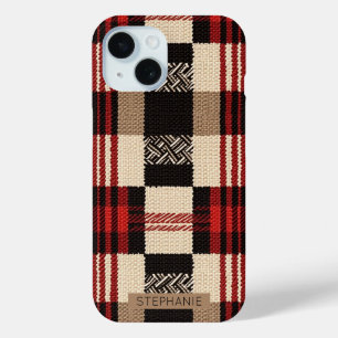 Cozy Knit Patchwork - Vintage Boho Autumn Style 2 iPhone 15 Case