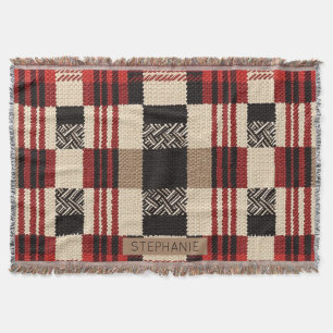 Cozy Knit Patchwork - Vintage Boho Autumn Style 2 Throw Blanket