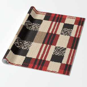 Cozy Knit Patchwork - Vintage Boho Autumn Style 2 Wrapping Paper