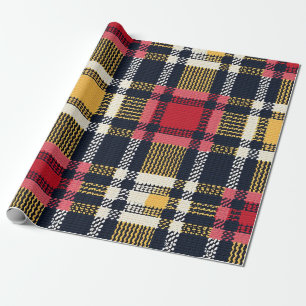 Cozy Knit Patchwork - Vintage Boho Autumn Style 3 Wrapping Paper