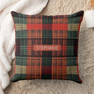 Cozy Knit Patchwork - Vintage Boho Autumn Style Throw Pillow