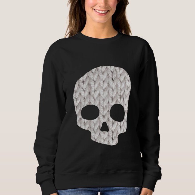 Cozy Knit Skull Sweatshirt (Front)