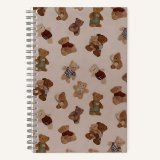 Cozy Knit Teddy Bear Parade Pattern Notebook