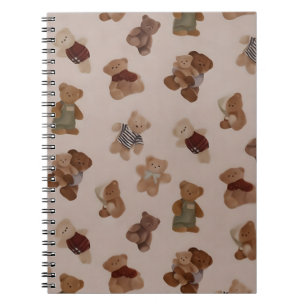 Cozy Knit Teddy Bear Parade Pattern Notebook