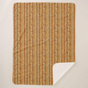 Cozy Knit Wool Texture Orange Pattern No2 Sherpa Blanket