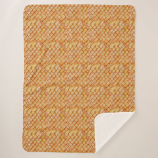 Cozy Knit Wool Texture Orange Pattern Sherpa Blanket