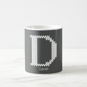 Cozy Knitted Alphabet Letter D Coffee Mug