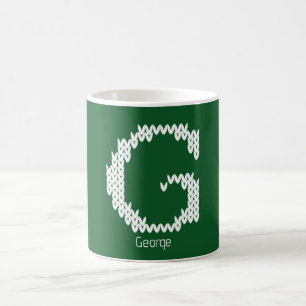 Cozy Knitted Alphabet Letter G Coffee Mug