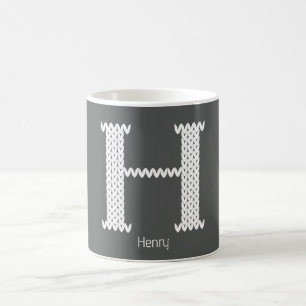 Cozy Knitted Alphabet Letter H Coffee Mug