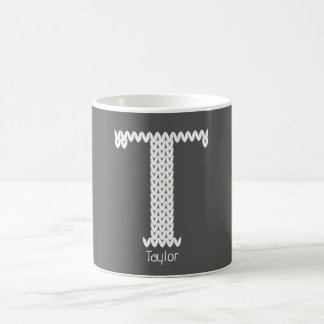 Cozy Knitted Alphabet Letter T Coffee Mug