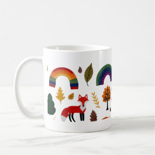 Cozy Knitted Fox and Autumn Woodland Pattern Mug