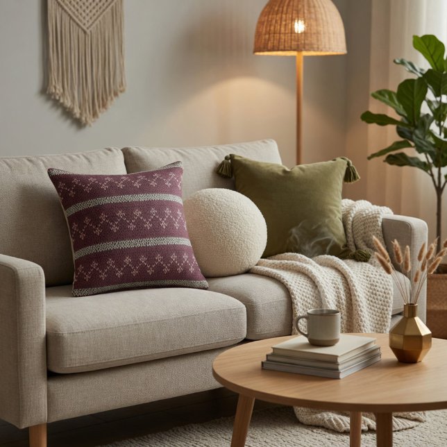 Cozy Knitted Pattern Decorative Pillow (Creator Uploaded)