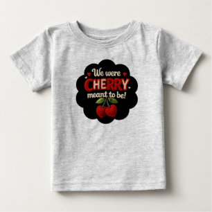 Cozy knitted-style typography and adorable cherry baby T-Shirt