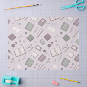Cozy Knitting Journal & Crochet Planner Pattern Tissue Paper