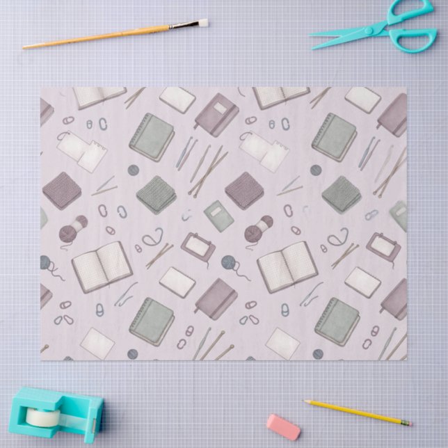 Cozy Knitting Journal & Crochet Planner Pattern Tissue Paper (Craft)