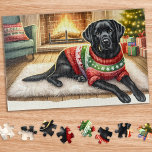 Cozy Labrador Retriever Dog Christmas Puppy  Jigsaw Puzzle<br><div class="desc">Looking for a fun and engaging activity to share with your family this holiday season? Look no further than our jigsaw puzzle collection featuring playful Labrador Retrievers! As a dog lover, you'll adore the variety of designs we offer, including cute and cuddly puppies, lovable yellow, chocolate, and black Labs, and...</div>