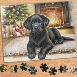 Cozy Labrador Retriever Puppy Dog Christmas Jigsaw Puzzle<br><div class="desc">Looking for a fun and engaging activity to share with your family this holiday season? Look no further than our jigsaw puzzle collection featuring playful Labrador Retrievers! As a dog lover, you'll adore the variety of designs we offer, including cute and cuddly puppies, lovable yellow, chocolate, and black Labs, and...</div>