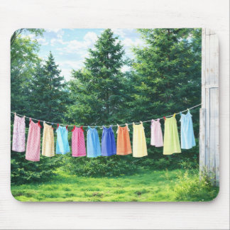 Cozy Laundry Line Anime Mousepad| Cute Aesthetic Mouse Pad