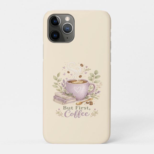 Cozy Lavender Watercolor Coffee Case-Mate iPhone Case (Back)