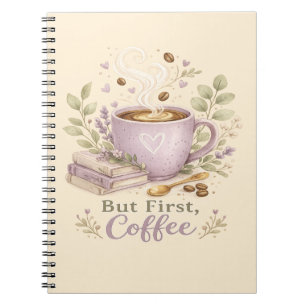 Cozy Lavender Watercolor Coffee Notebook