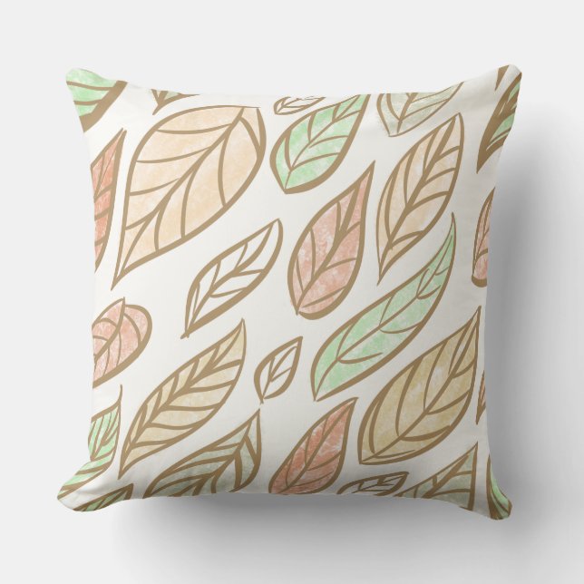 Cozy Leaf Breeze Throw Pillow (Front)