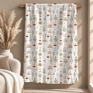 Cozy Light Brown Sage Abstract Rainbow Blanket