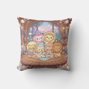 Cozy Lion Friends Nursery Pillow