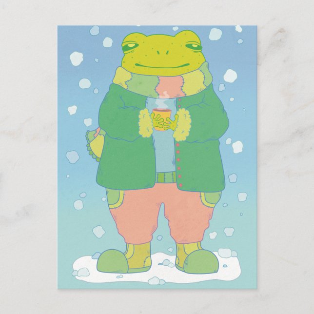 Cozy Little Frog Postcard (Front)