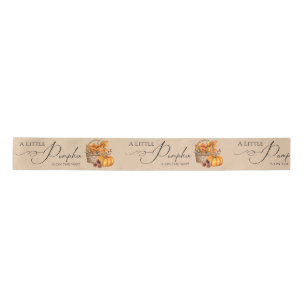 Cozy Little Pumpkin Orange Fall Rustic Baby Shower Satin Ribbon