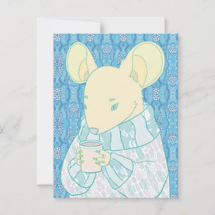 Cozy Little Rat Postcard