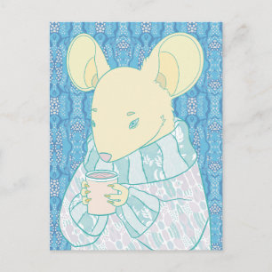 Cozy Little Rat Postcard
