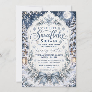 Cozy Little Snowflake Baby Shower Invitation