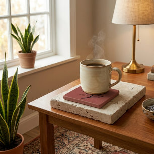 Cozy Lives Here   Warm Minimalist Stone Coaster - 