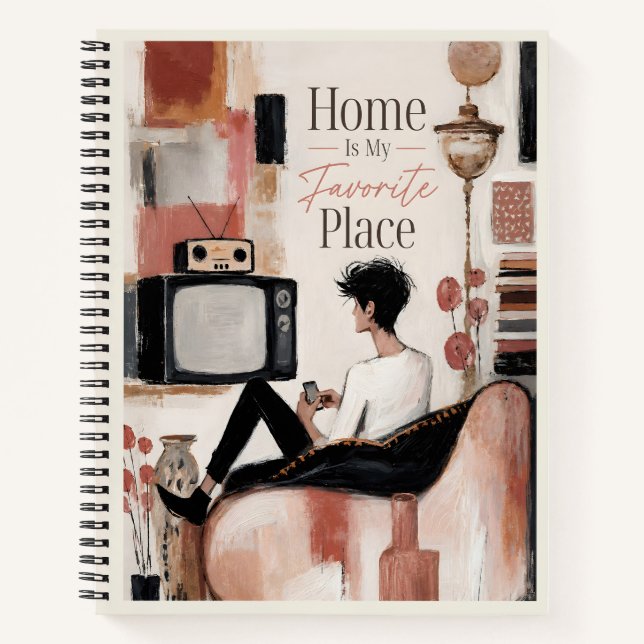 Cozy Living Room Interior Notebook (Front)