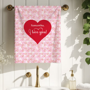 Cozy Love Hearts Valentine Gift Bath Towel