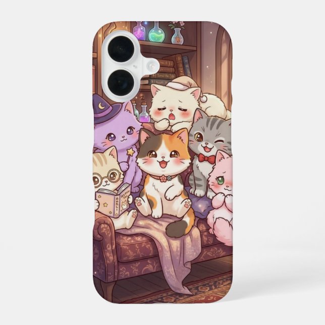 Cozy Magical Cat Friends Phone Case (Back)