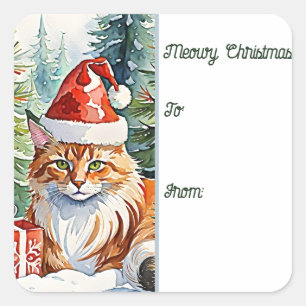 Cozy Maine Coon Christmas Gift Tag