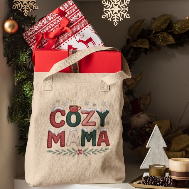 Cozy Mama Christmas Tote Bag (Creator Uploaded)