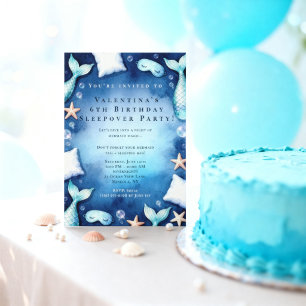 Cozy Mermaid Sleepover Birthday Under the Sea Invitation
