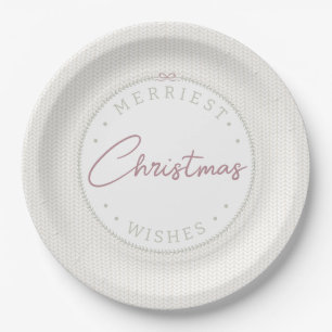 Cozy Merry Christmas Circle Large Paper Plate