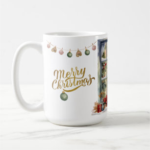 Cozy Merry Christmas Paper Plate with Winter Coffee Mug