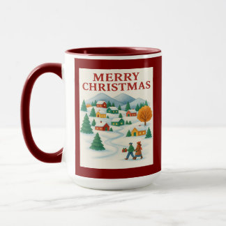 Cozy Merry Christmas Winter Village Mug
