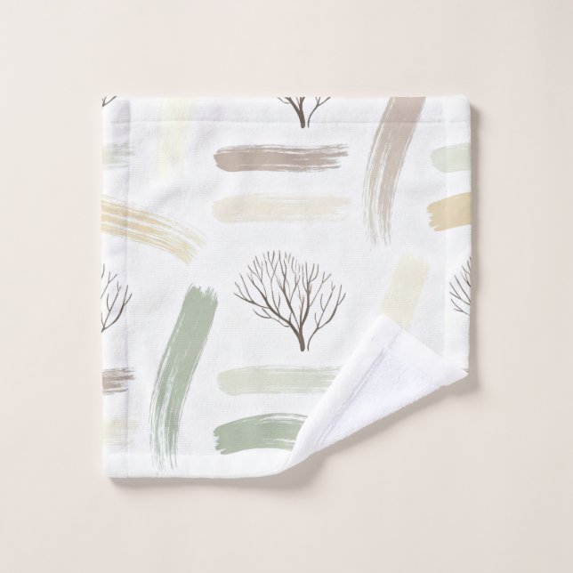 Cozy  Minimal Winter Aesthetic Pattern   Bath Towel Set (Wash Cloth)