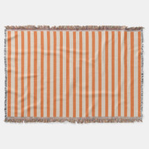 Cozy Modern Orange Striped Throw Blanket